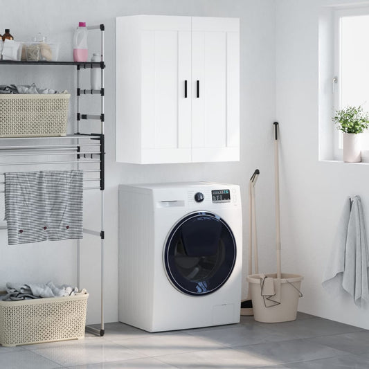 Wandkast 69,5x34x90 cm bewerkt hout wit is nu te koop bij PeponiXL, paradijselijk wonen!