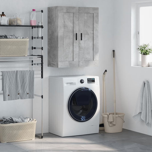 Wandkast 69,5x34x90 cm bewerkt hout betongrijs is nu te koop bij PeponiXL, paradijselijk wonen!