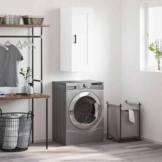 Wandkast 34,5x34x90 cm bewerkt hout wit is nu te koop bij PeponiXL, paradijselijk wonen!