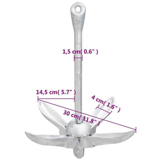 Beste zeekajakanker met 12 m touw. Premium 1,6 kg vouwanker-accessoires voor vissen, kajaks, kanoën, jetski, SUP-paddleboard en kleine boten. Grapnel Anchors Trolley Kit Accessoire
