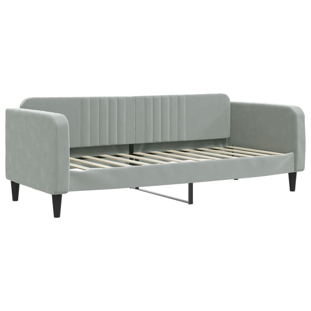 Slaapbank 80x200 cm fluweel lichtgrijs is nu te koop bij PeponiXL, paradijselijk wonen!