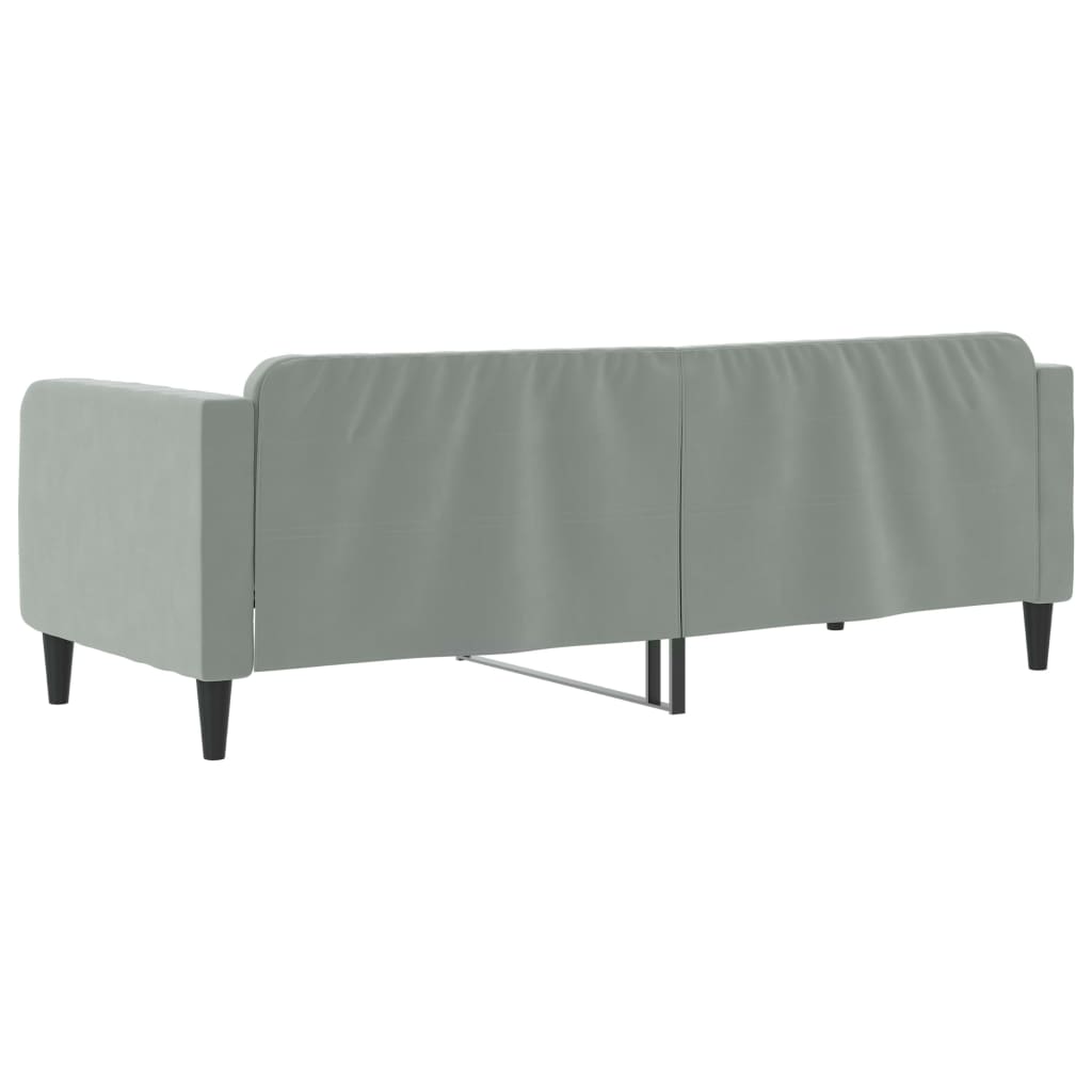 Slaapbank 80x200 cm fluweel lichtgrijs is nu te koop bij PeponiXL, paradijselijk wonen!