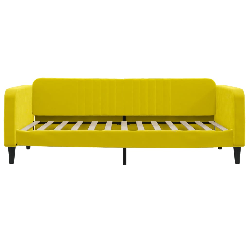 Slaapbank 100x200 cm fluweel geel is nu te koop bij PeponiXL, paradijselijk wonen!