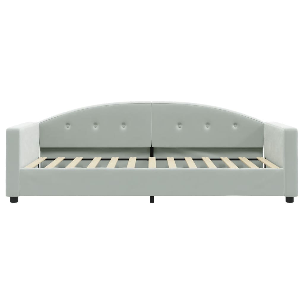 Slaapbank 90x200 cm fluweel lichtgrijs is nu te koop bij PeponiXL, paradijselijk wonen!
