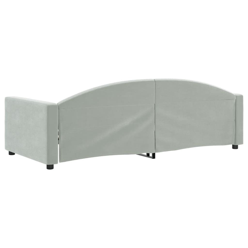 Slaapbank 90x200 cm fluweel lichtgrijs is nu te koop bij PeponiXL, paradijselijk wonen!