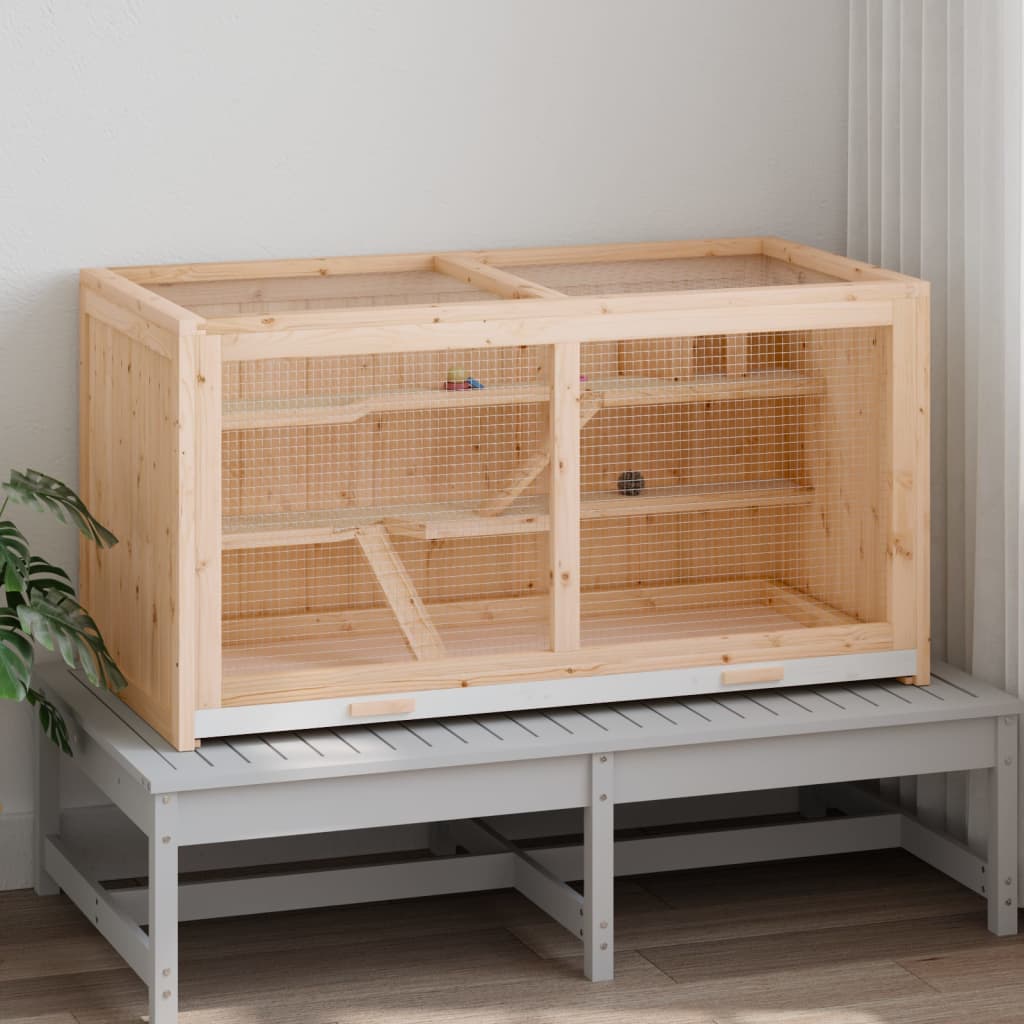 Hamsterkooi 89,5x45x45 cm massief vurenhout is nu te koop bij PeponiXL, paradijselijk wonen!