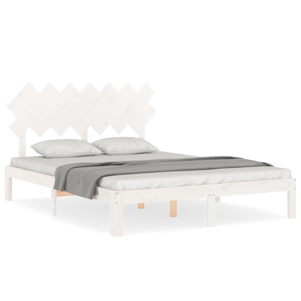 Bedframe zonder matras massief grenenhout wit 140x190 cm is nu te koop bij PeponiXL, paradijselijk wonen!