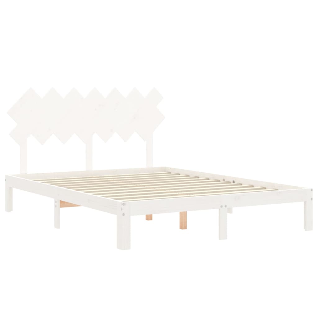 Bedframe zonder matras massief grenenhout wit 140x190 cm is nu te koop bij PeponiXL, paradijselijk wonen!