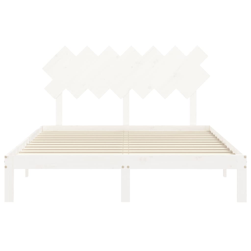 Bedframe zonder matras massief grenenhout wit 140x190 cm is nu te koop bij PeponiXL, paradijselijk wonen!