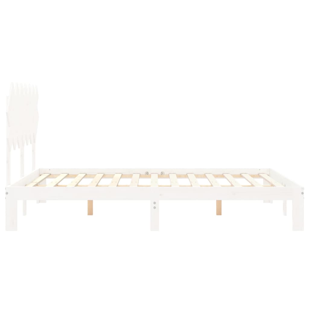 Bedframe zonder matras massief grenenhout wit 140x190 cm is nu te koop bij PeponiXL, paradijselijk wonen!