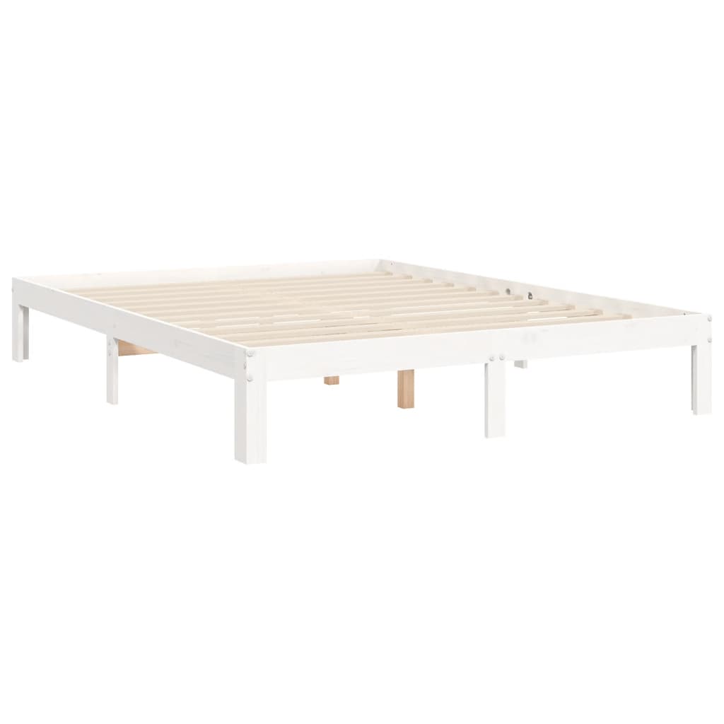 Bedframe zonder matras massief grenenhout wit 140x190 cm is nu te koop bij PeponiXL, paradijselijk wonen!