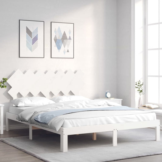 Bedframe zonder matras massief grenenhout wit 140x190 cm is nu te koop bij PeponiXL, paradijselijk wonen!