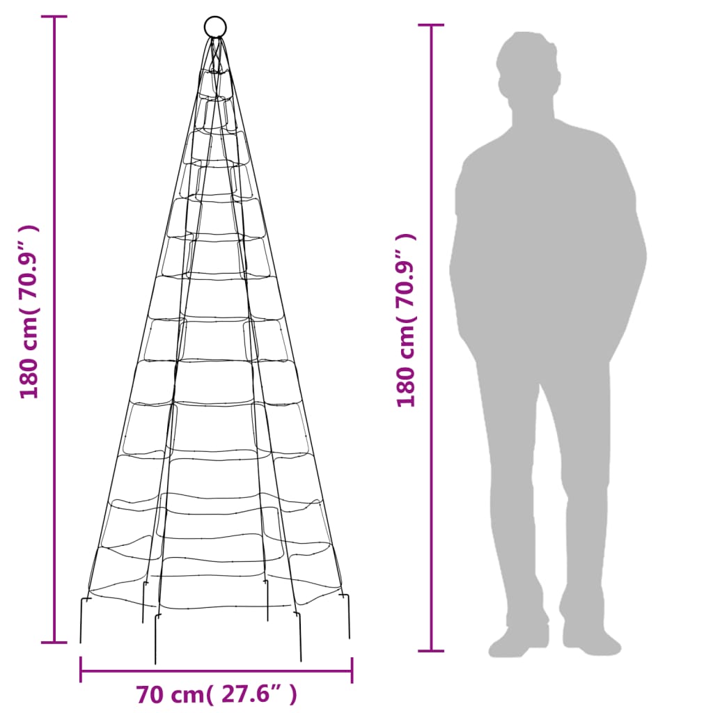 Lichtkegel aan vlaggenmast 180 cm 200 LED's warmwit is nu te koop bij PeponiXL, paradijselijk wonen!