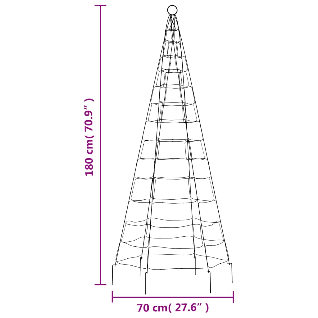 Lichtkegel aan vlaggenmast 180 cm 200 LED's warmwit is nu te koop bij PeponiXL, paradijselijk wonen!