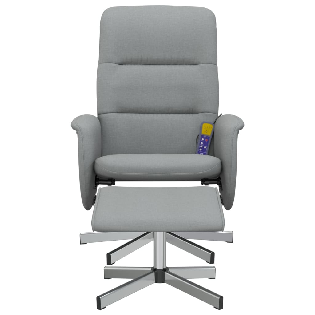 Massagestoel verstelbaar met voetenbank stof lichtgrijs is nu te koop bij PeponiXL, paradijselijk wonen!