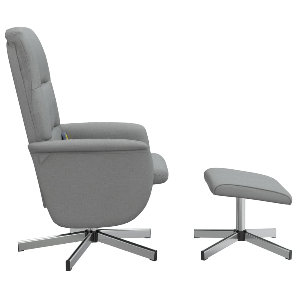 Massagestoel verstelbaar met voetenbank stof lichtgrijs is nu te koop bij PeponiXL, paradijselijk wonen!