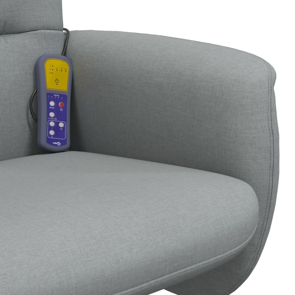 Massagestoel verstelbaar met voetenbank stof lichtgrijs is nu te koop bij PeponiXL, paradijselijk wonen!