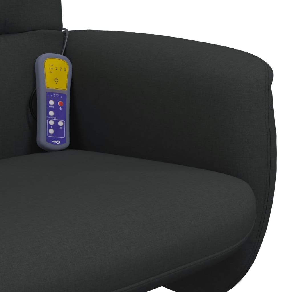Massagestoel verstelbaar met voetenbank stof zwart is nu te koop bij PeponiXL, paradijselijk wonen!