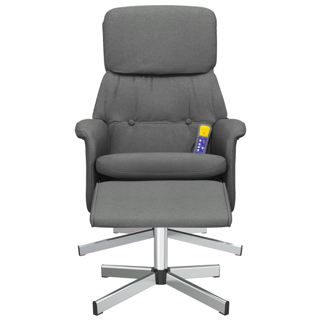 Massagestoel verstelbaar met voetenbank stof donkergrijs is nu te koop bij PeponiXL, paradijselijk wonen!