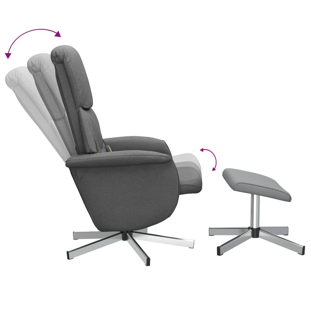 Massagestoel verstelbaar met voetenbank stof donkergrijs is nu te koop bij PeponiXL, paradijselijk wonen!