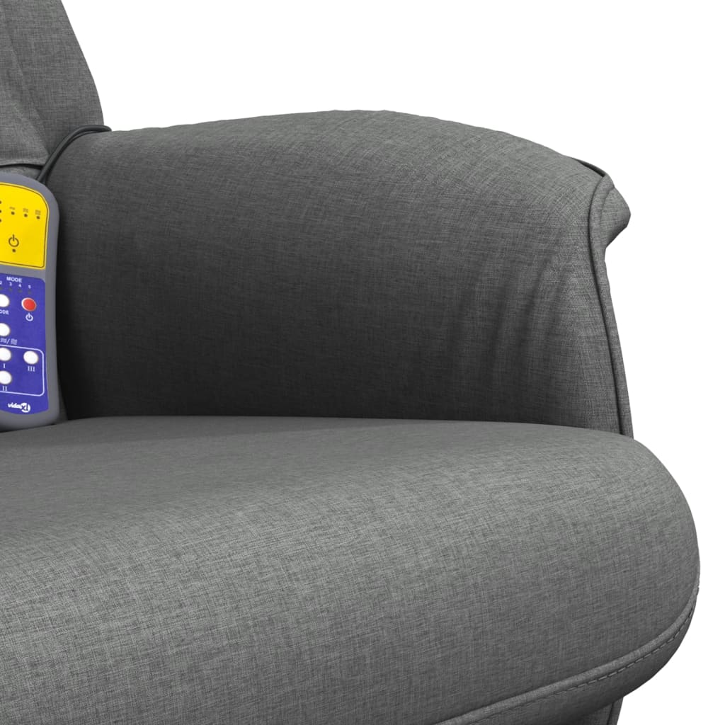 Massagestoel verstelbaar met voetenbank stof donkergrijs is nu te koop bij PeponiXL, paradijselijk wonen!