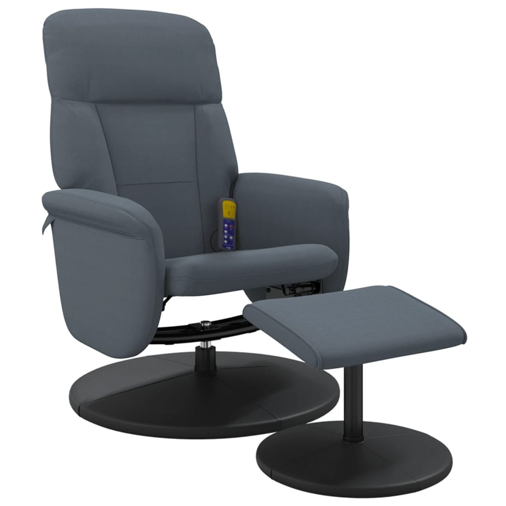 Massagestoel verstelbaar met voetenbank fluweel donkergrijs is nu te koop bij PeponiXL, paradijselijk wonen!