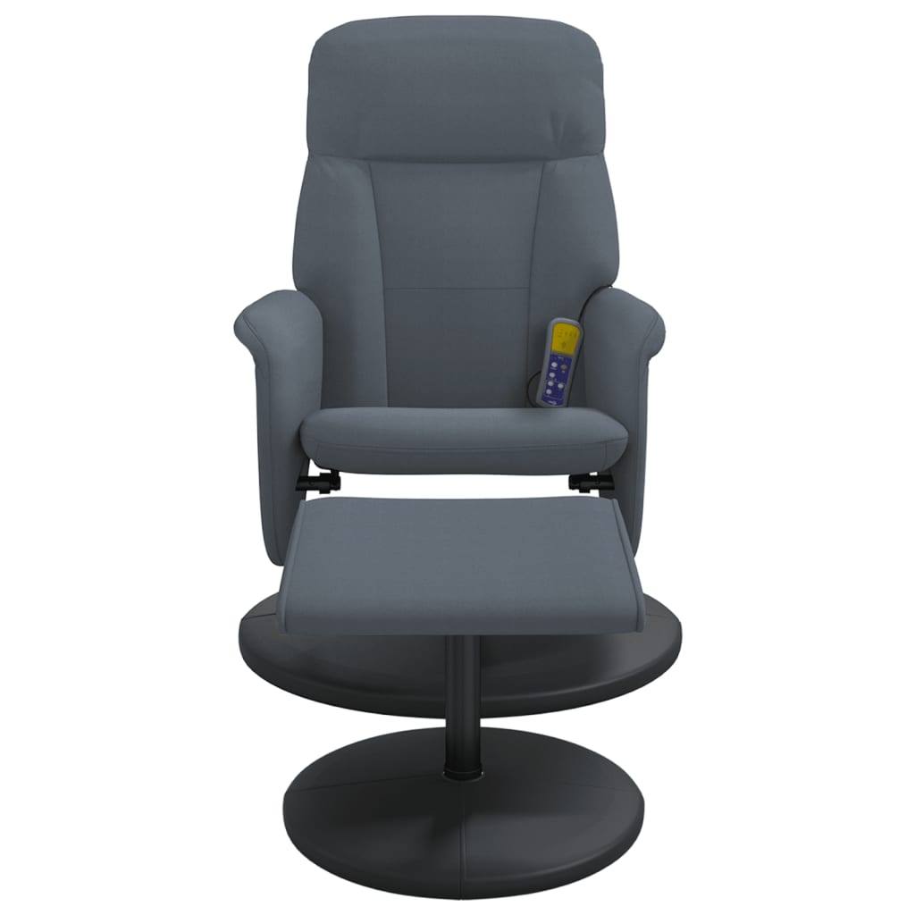 Massagestoel verstelbaar met voetenbank fluweel donkergrijs is nu te koop bij PeponiXL, paradijselijk wonen!