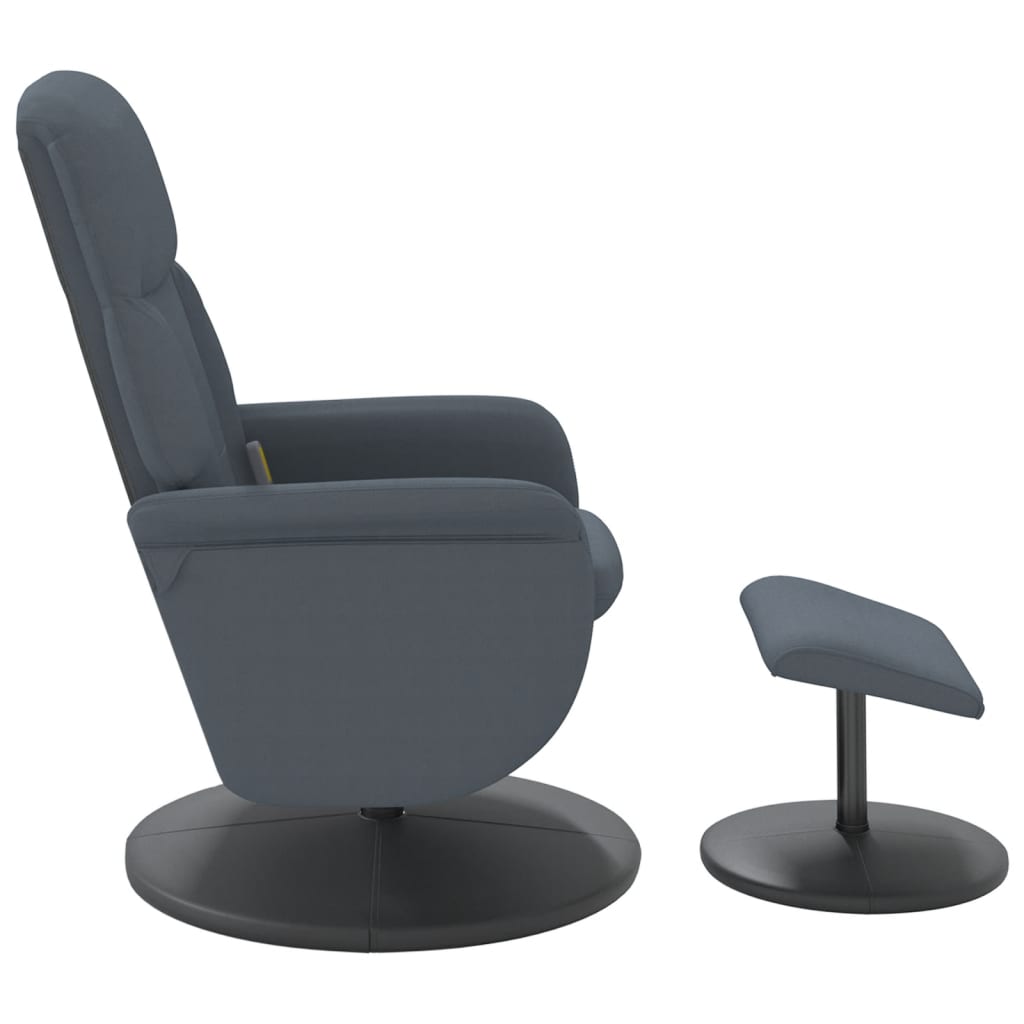Massagestoel verstelbaar met voetenbank fluweel donkergrijs is nu te koop bij PeponiXL, paradijselijk wonen!