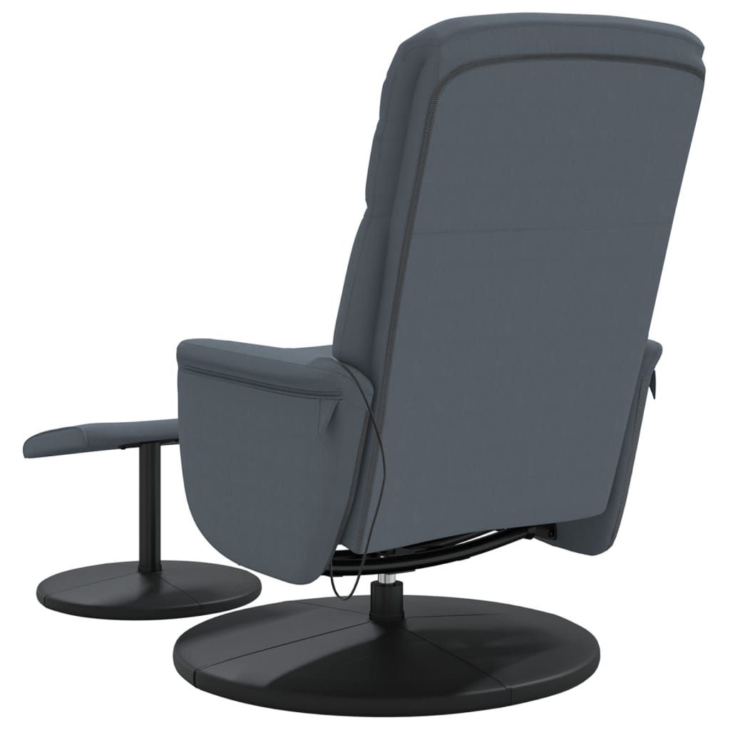 Massagestoel verstelbaar met voetenbank fluweel donkergrijs is nu te koop bij PeponiXL, paradijselijk wonen!