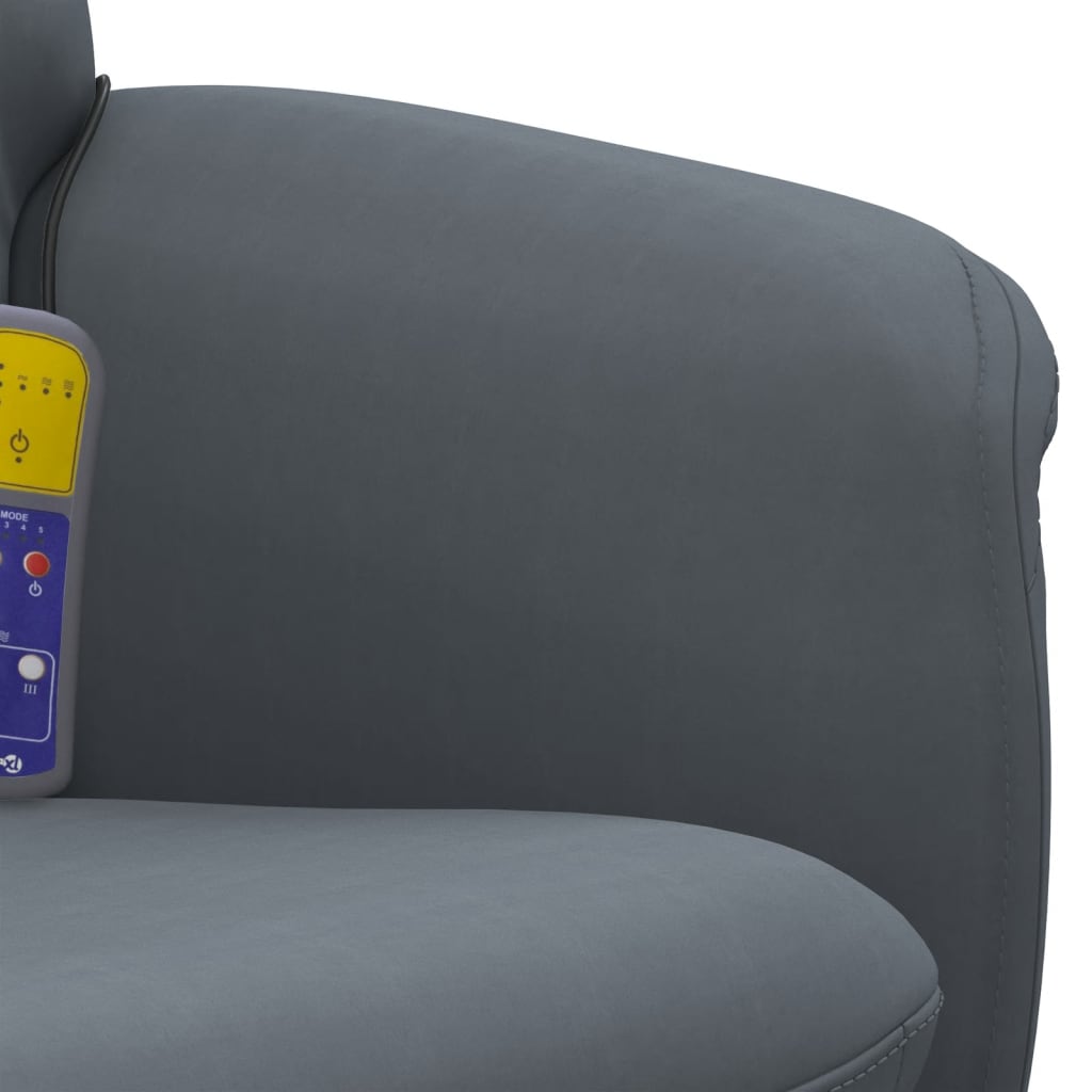 Massagestoel verstelbaar met voetenbank fluweel donkergrijs is nu te koop bij PeponiXL, paradijselijk wonen!