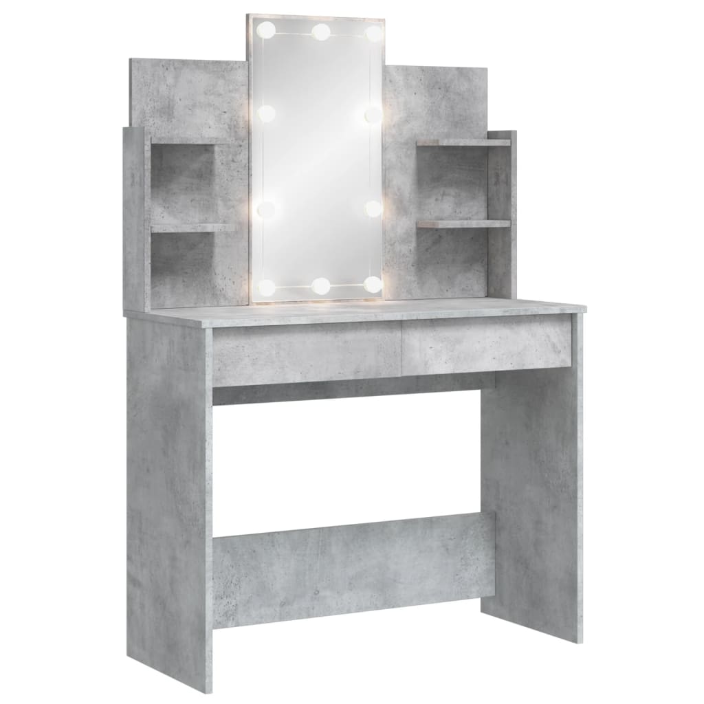 Kaptafel met LED-verlichting 96x40x142 cm betongrijs is nu te koop bij PeponiXL, paradijselijk wonen!