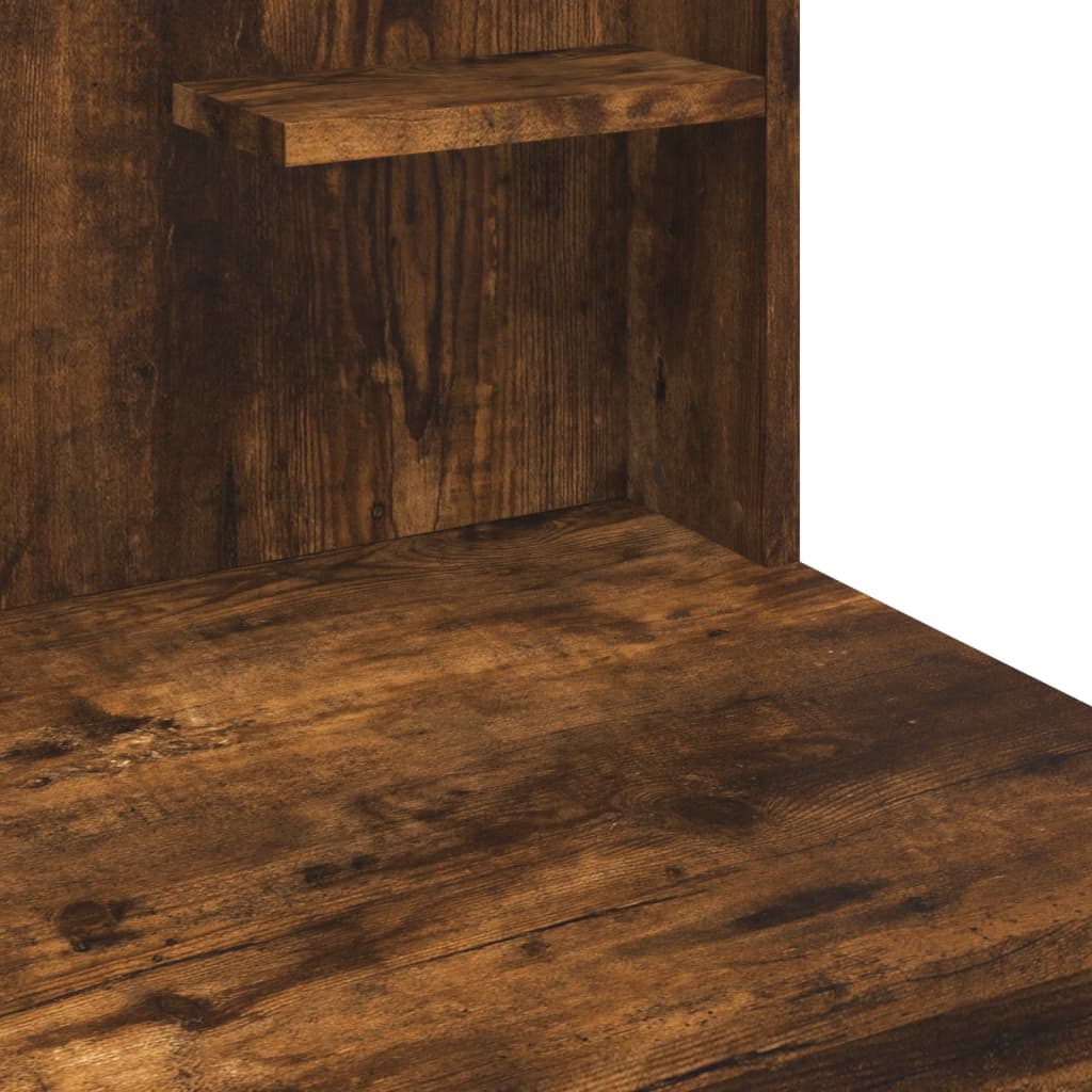 Kaptafel met LED-verlichting 96x40x142 cm gerookt eikenkleurig is nu te koop bij PeponiXL, paradijselijk wonen!