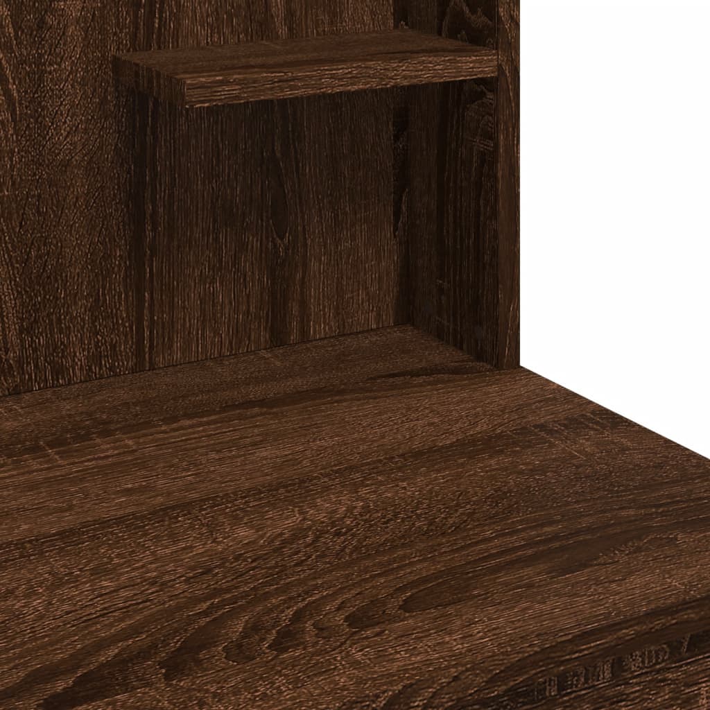 Kaptafel met LED-verlichting 96x40x142 cm bruin eikenkleur is nu te koop bij PeponiXL, paradijselijk wonen!