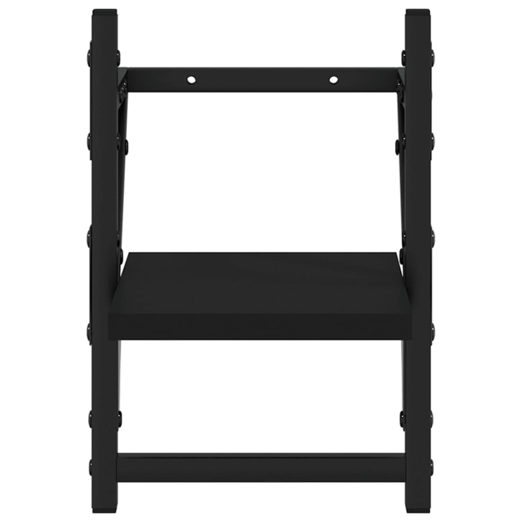 Wandschappen met stangen 2 st 20x25x30 cm zwart is nu te koop bij PeponiXL, paradijselijk wonen!