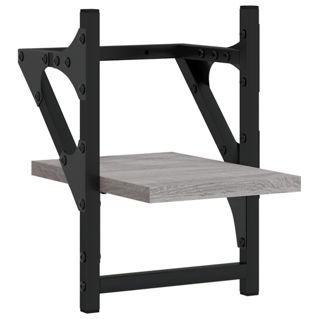 Wandschappen met stangen 2 st 20x25x30 cm grijs sonoma eiken is nu te koop bij PeponiXL, paradijselijk wonen!