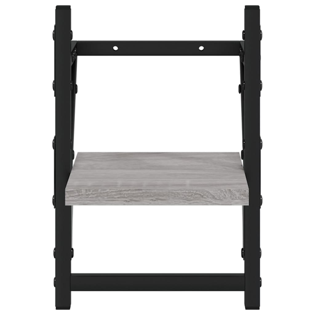 Wandschappen met stangen 2 st 20x25x30 cm grijs sonoma eiken is nu te koop bij PeponiXL, paradijselijk wonen!