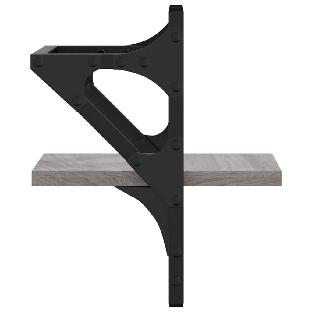 Wandschappen met stangen 2 st 20x25x30 cm grijs sonoma eiken is nu te koop bij PeponiXL, paradijselijk wonen!