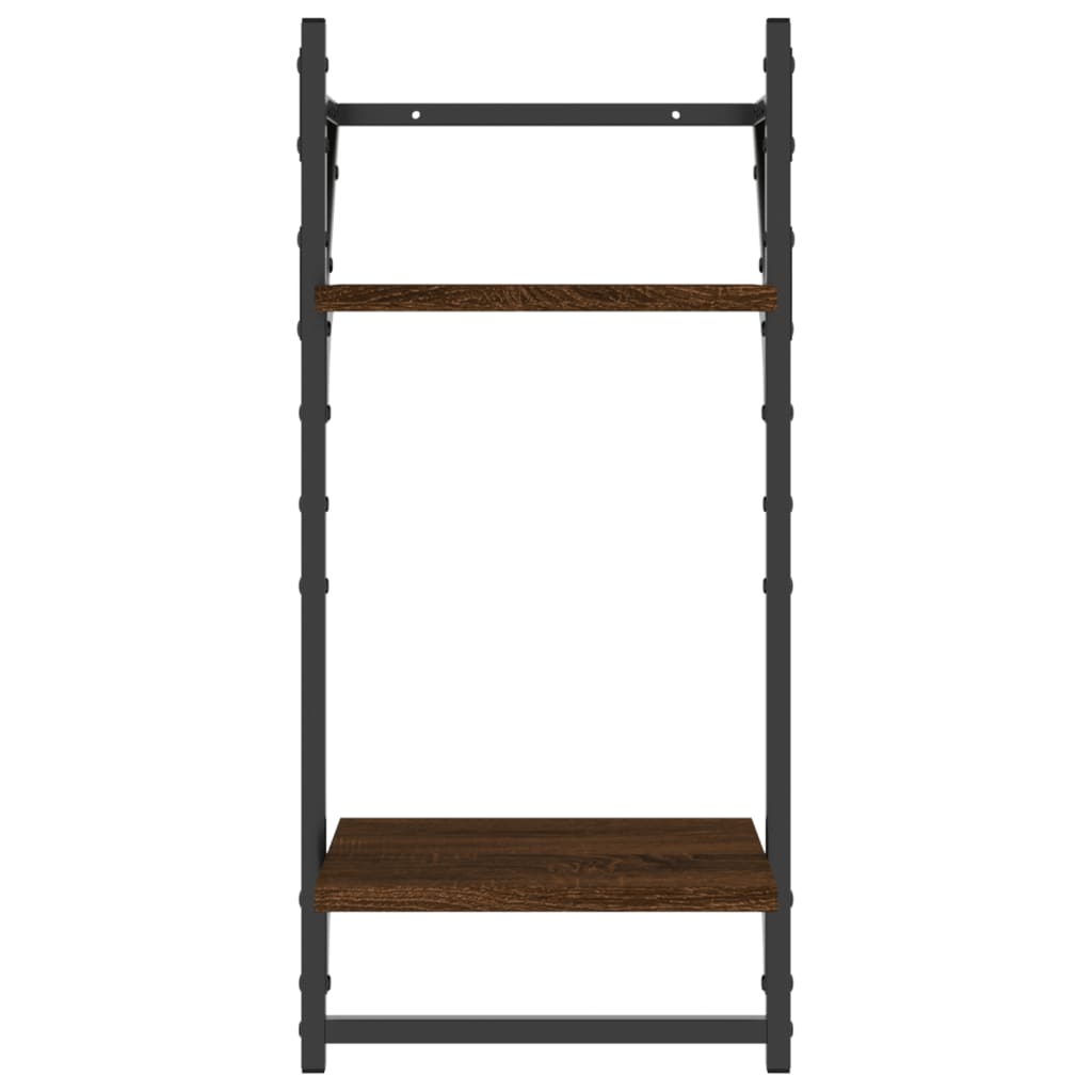 Wandschappen 2-laags met stangen 2 st 30x25x65 cm bruineiken is nu te koop bij PeponiXL, paradijselijk wonen!
