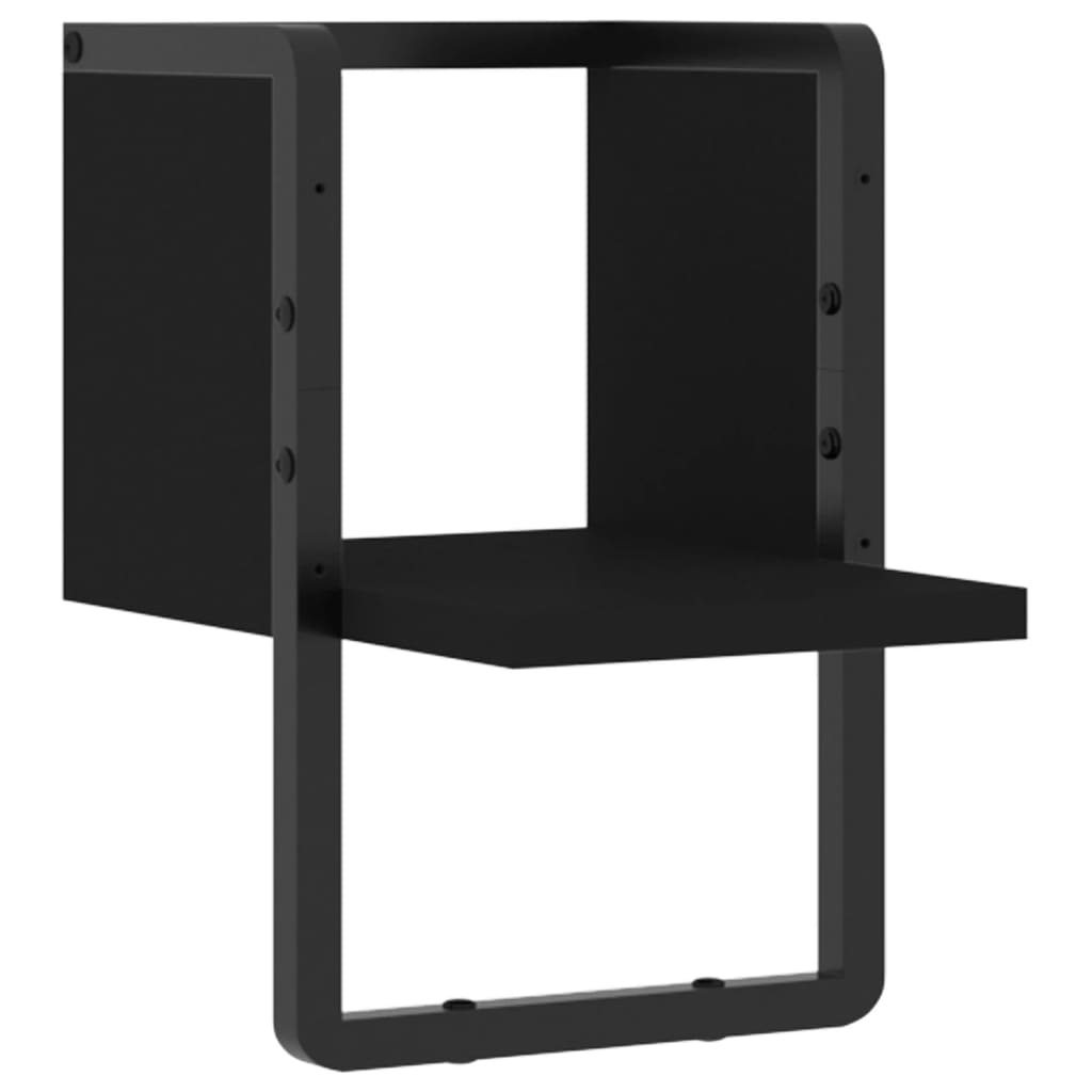 Wandschap met stang 20x25x30 cm zwart is nu te koop bij PeponiXL, paradijselijk wonen!