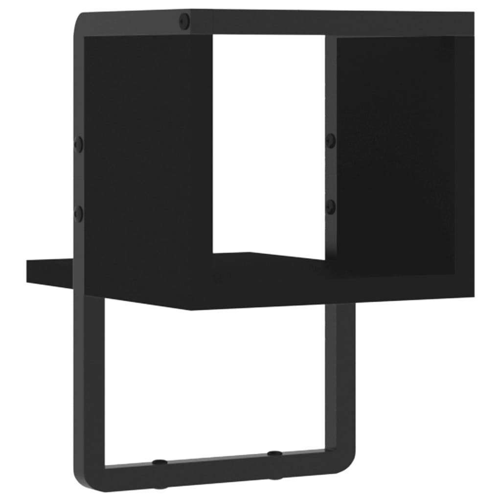 Wandschap met stang 20x25x30 cm zwart is nu te koop bij PeponiXL, paradijselijk wonen!