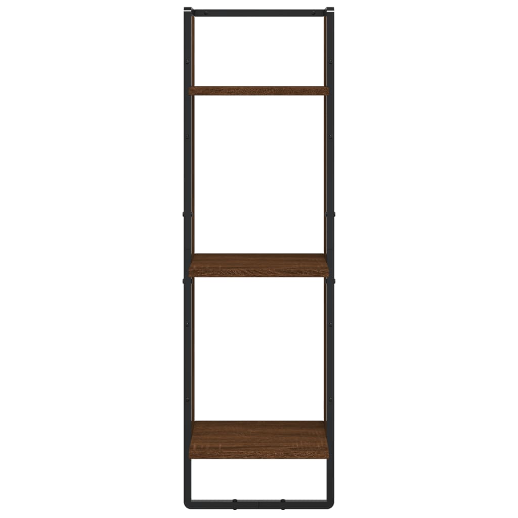 Wandrek 3-laags 30x25x100 cm bewerkt hout bruin eikenkleur is nu te koop bij PeponiXL, paradijselijk wonen!