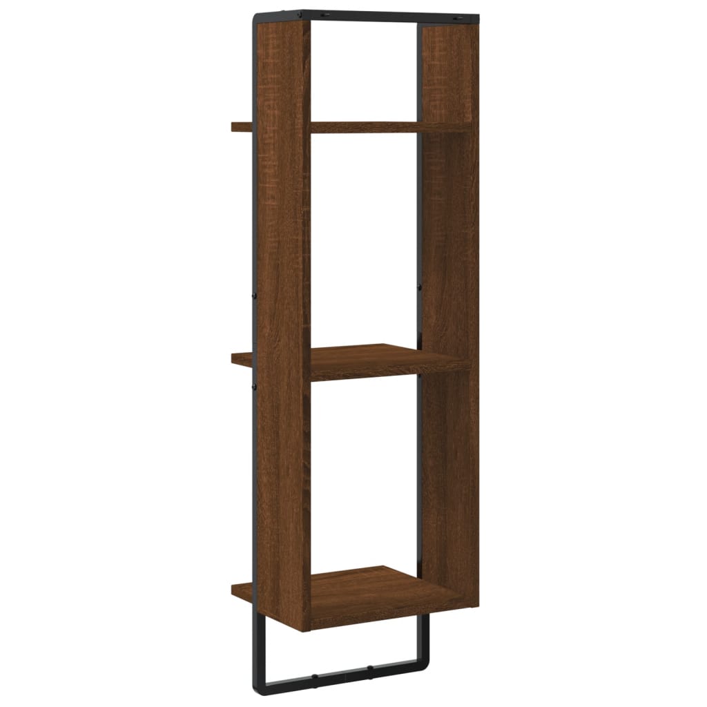 Wandrek 3-laags 30x25x100 cm bewerkt hout bruin eikenkleur is nu te koop bij PeponiXL, paradijselijk wonen!