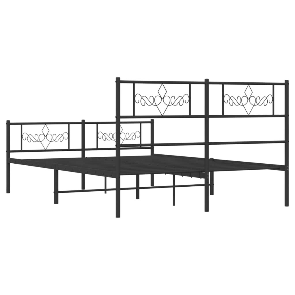 Bedframe met hoofd- en voeteneinde metaal zwart 120x190 cm is nu te koop bij PeponiXL, paradijselijk wonen!