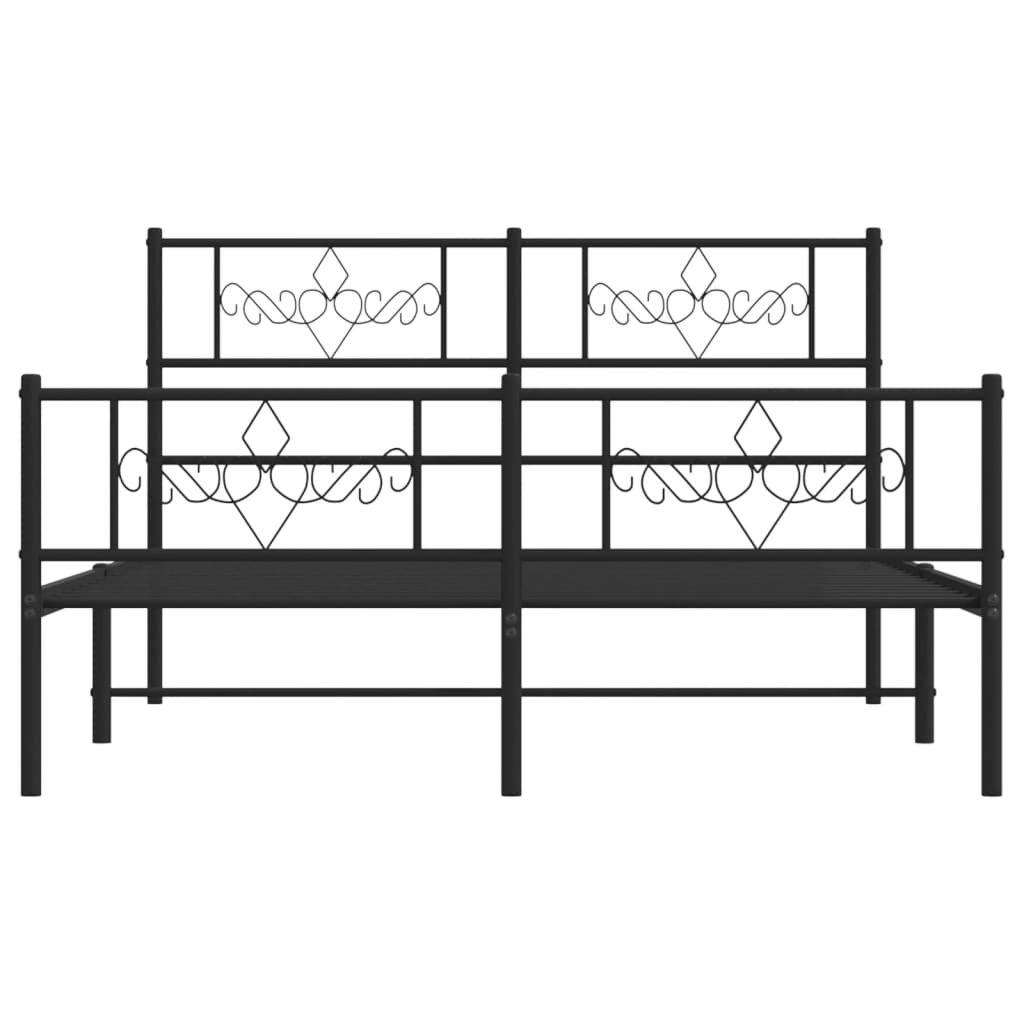 Bedframe met hoofd- en voeteneinde metaal zwart 140x190 cm is nu te koop bij PeponiXL, paradijselijk wonen!