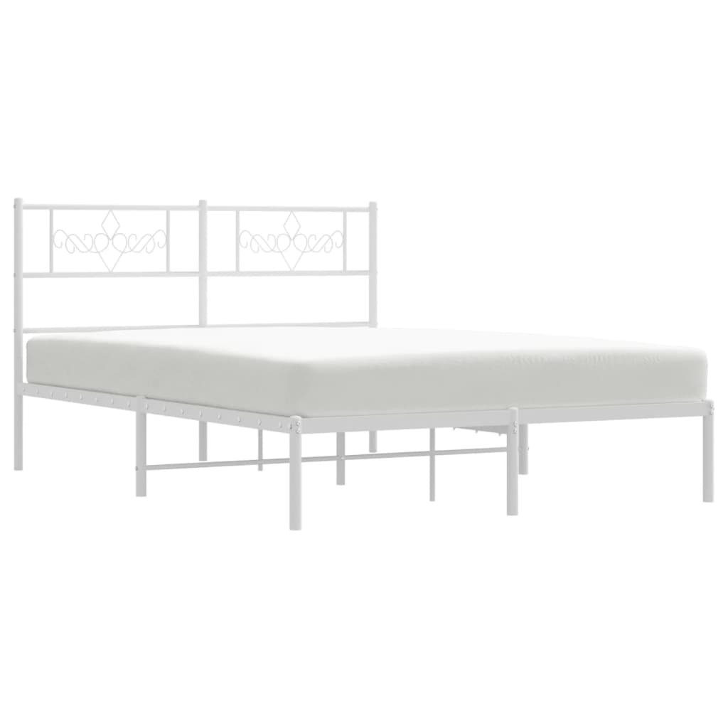 Bedframe met hoofdbord metaal wit 120x190 cm is nu te koop bij PeponiXL, paradijselijk wonen!