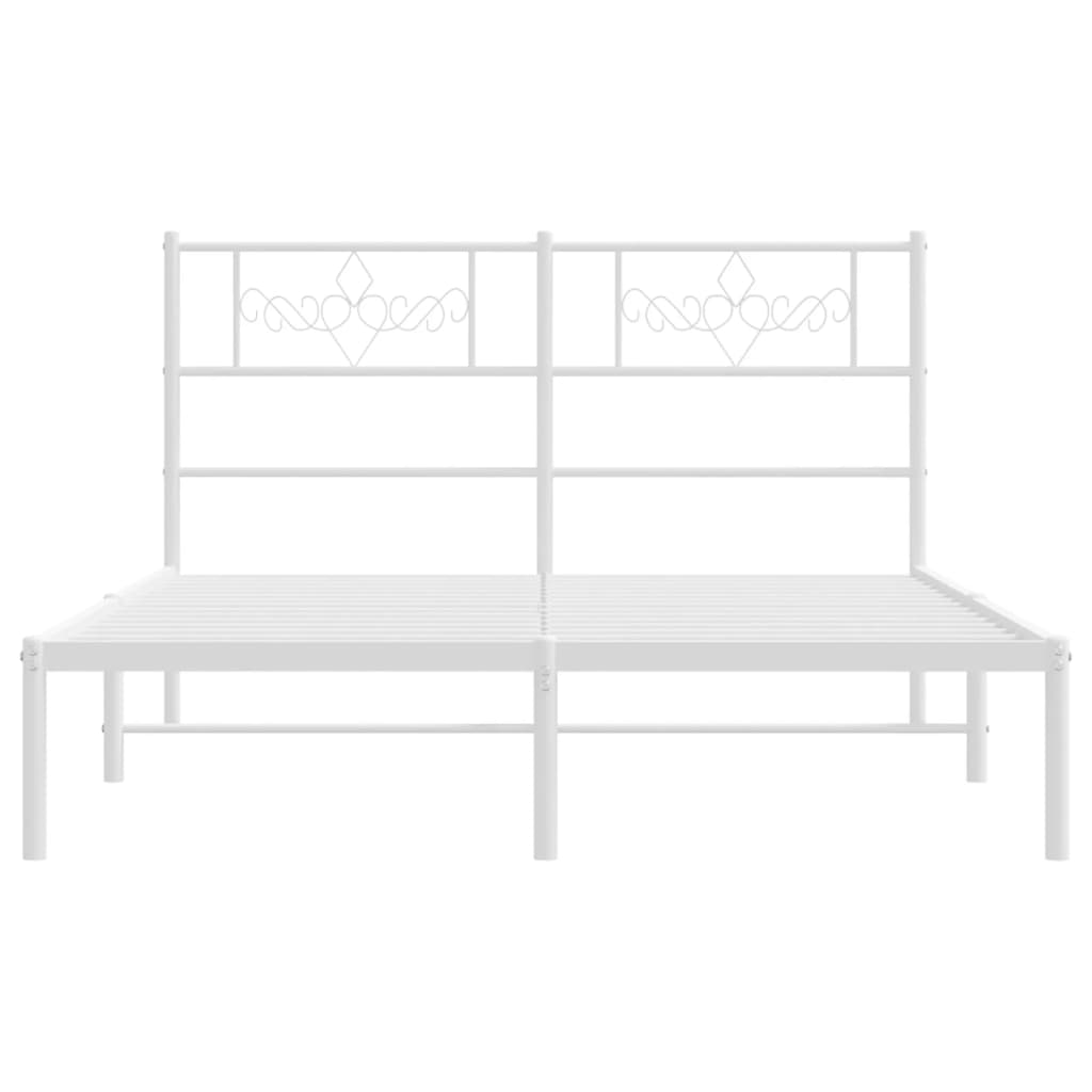 Bedframe met hoofdbord metaal wit 120x200 cm is nu te koop bij PeponiXL, paradijselijk wonen!