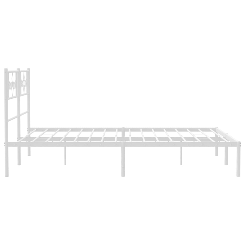 Bedframe met hoofdbord metaal wit 120x200 cm is nu te koop bij PeponiXL, paradijselijk wonen!