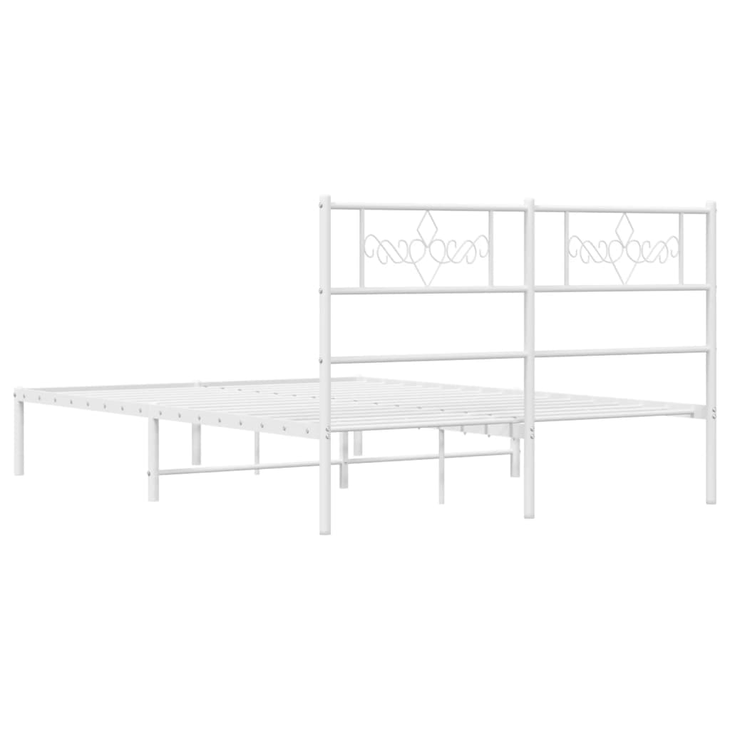 Bedframe met hoofdbord metaal wit 120x200 cm is nu te koop bij PeponiXL, paradijselijk wonen!