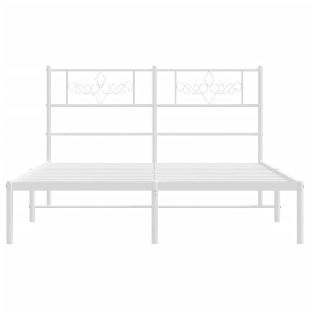 Bedframe met hoofdbord metaal wit 140x200 cm is nu te koop bij PeponiXL, paradijselijk wonen!
