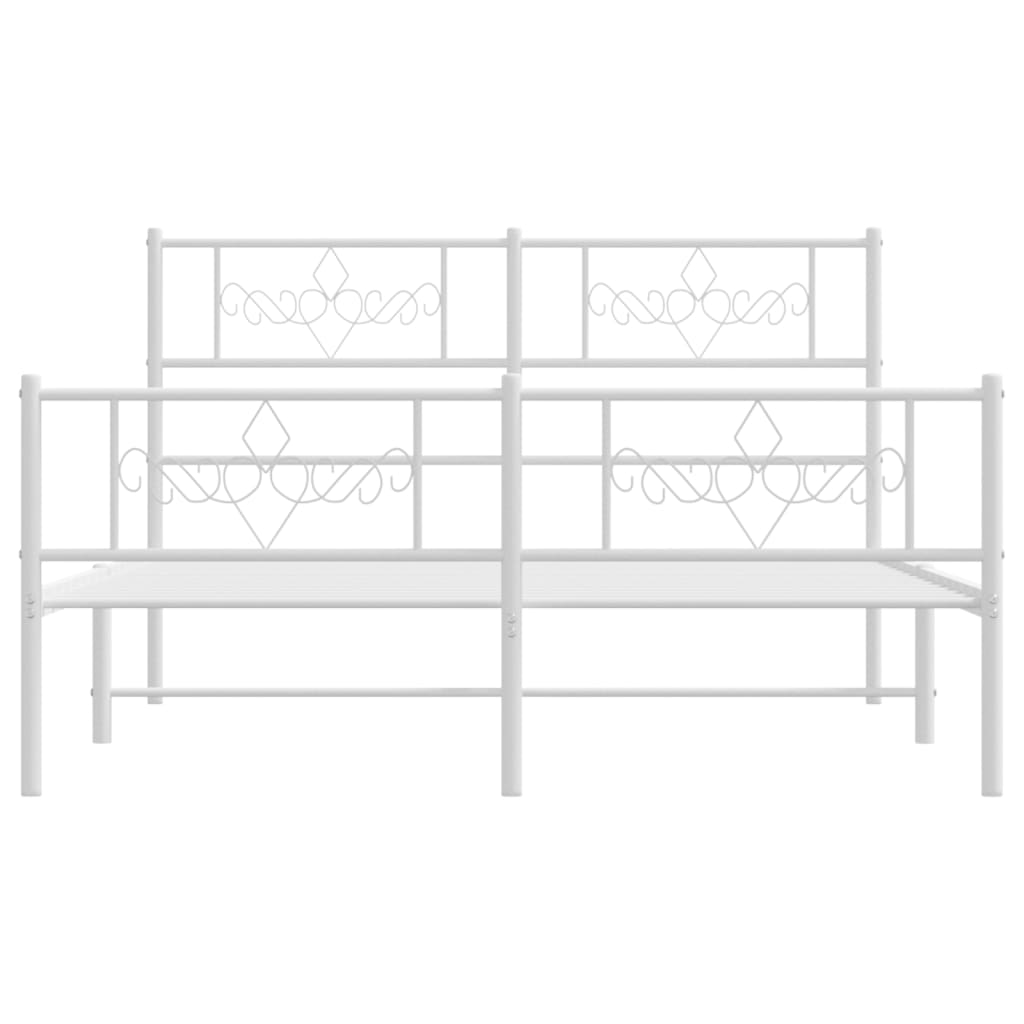 Bedframe met hoofd- en voeteneinde metaal wit 140x190 cm is nu te koop bij PeponiXL, paradijselijk wonen!